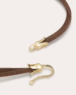 Ramy Brook Adale Suede Choker Necklace Brown Online