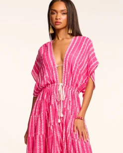 Ramy Brook Addaline Embroidered Coverup Dress Pinkstripe Best