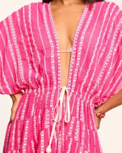 Ramy Brook Addaline Embroidered Coverup Dress Pinkstripe Best