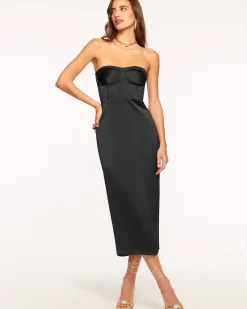 Ramy Brook Alianna Strapless Midi Dress Black Online