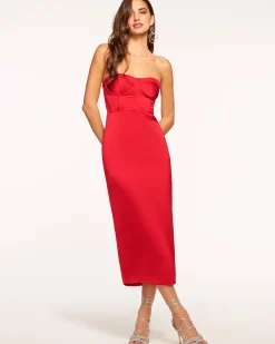 Ramy Brook Alianna Strapless Midi Dress Black Online