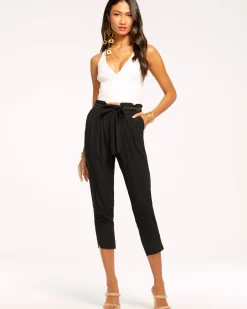 Ramy Brook Allyn Silk Paperbag Waist Pant Clearance