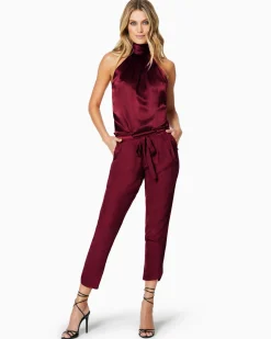 Ramy Brook Allyn Silk Paperbag Waist Pant Clearance