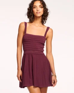 Ramy Brook Althea Knit Tank Top Mini Dress Pinotpointelle Discount