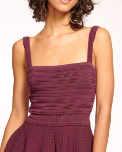 Ramy Brook Althea Knit Tank Top Mini Dress Pinotpointelle Discount