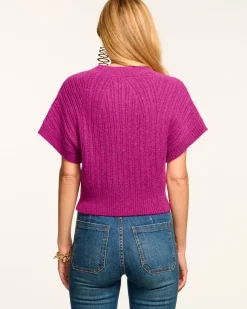 Ramy Brook Amadeus Short Sleeve Wool Sweater Clearance