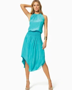 Ramy Brook Audrey Smocked Midi Dress Fashion