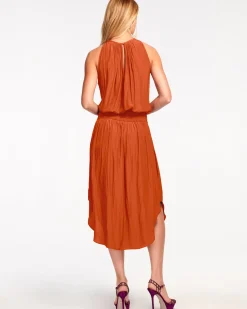 Ramy Brook Audrey Smocked Midi Dress Fashion