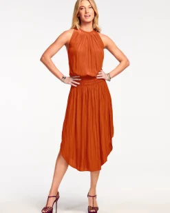Ramy Brook Audrey Smocked Midi Dress Fashion