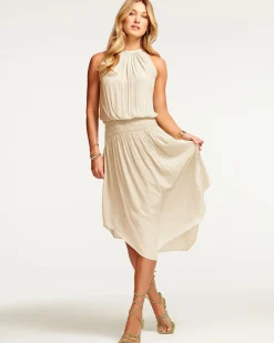 Ramy Brook Audrey Smocked Midi Dress Fashion