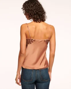 Ramy Brook Billie Lace Cami Tank Top Bronzelace Clearance