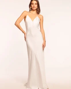 Ramy Brook Caspe V-Neck Gown Black Online