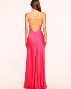 Ramy Brook Caspe V-Neck Gown Black Online