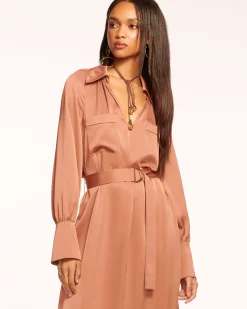 Ramy Brook Cecilia Belted Midi Dress Fashion