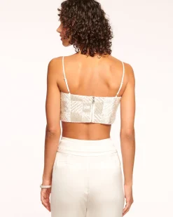 Ramy Brook Chase Beaded Crop Top Silverbead Online