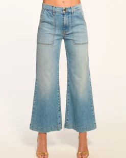 Ramy Brook Cropped Clifford Wide Leg Jean Lightwash Hot