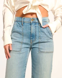 Ramy Brook Cropped Clifford Wide Leg Jean Lightwash Hot