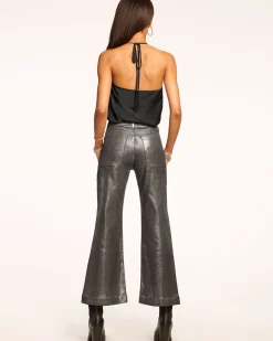Ramy Brook Cropped Metallic Clifford Jean Blackmetallic Discount