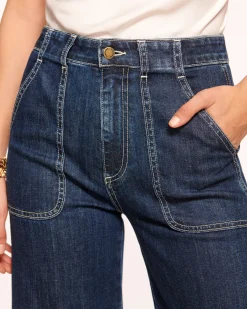 Ramy Brook Cropped Theodora Wide Leg Jean Darkwash Online