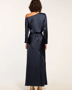 Ramy Brook Damiris Off-The-Shoulder Gown Navy Outlet