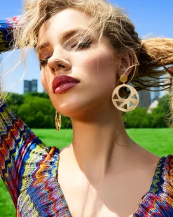 Ramy Brook Dayana Cutout Disc Earrings Gold Best