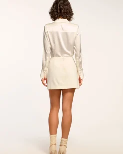Ramy Brook Deidre Studded Ponte Mini Skirt Whiteponte Online