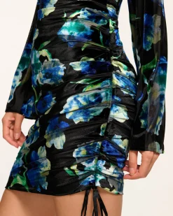 Ramy Brook Dexter Ruched Long Sleeve Mini Dress Lapisfloral Outlet