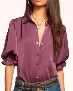 Ramy Brook Dina Button Down Bodysuit Best