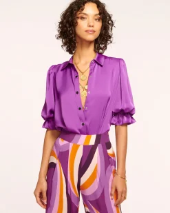 Ramy Brook Dina Button Down Bodysuit Best