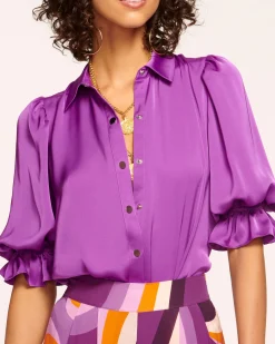 Ramy Brook Dina Button Down Bodysuit Best