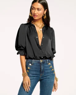 Ramy Brook Dina Button Down Bodysuit Best