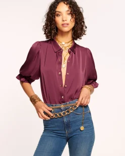 Ramy Brook Dina Button Down Bodysuit Best