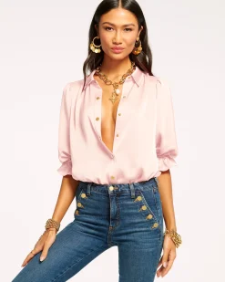 Ramy Brook Dina Button Down Bodysuit Best