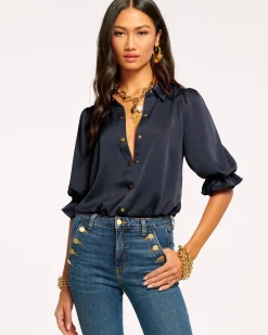 Ramy Brook Dina Button Down Bodysuit Best