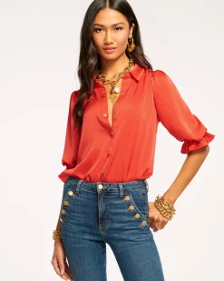 Ramy Brook Dina Button Down Bodysuit Best