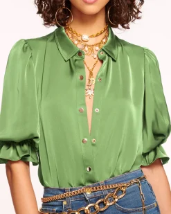 Ramy Brook Dina Button Down Bodysuit Best