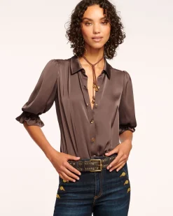 Ramy Brook Dina Button Down Bodysuit Best