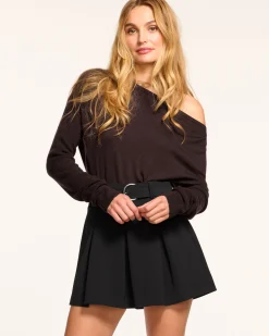 Ramy Brook Donia Pleated Belted Skort Black Outlet