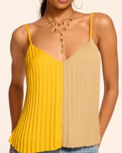 Ramy Brook Eda Colorblock Pleated Tank Top Daisycolorblock Online