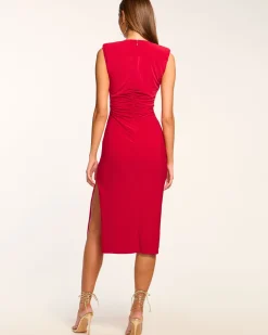Ramy Brook Elena Ruched Midi Dress Discount