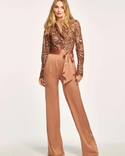 Ramy Brook Elmira Embellished Jumpsuit Bronzelace Best