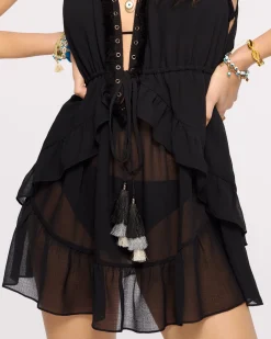 Ramy Brook Embellished Topanga Coverup Mini Dress Clearance