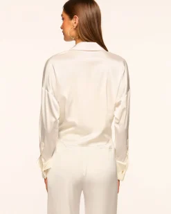 Ramy Brook Farrah Silk Tie-Front Blouse Best