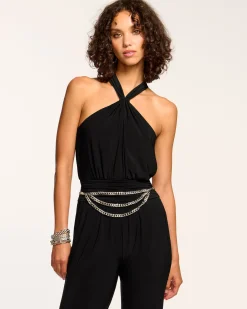 Ramy Brook Femi Jersey Halter Neck Jumpsuit Black Online