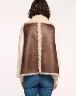 Ramy Brook Finney Reversible Faux Shearling Vest Brownshearling Outlet