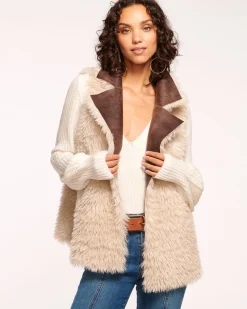 Ramy Brook Finney Reversible Faux Shearling Vest Brownshearling Outlet