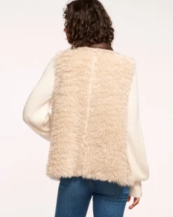 Ramy Brook Finney Reversible Faux Shearling Vest Brownshearling Outlet