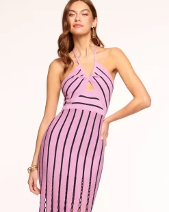 Ramy Brook Frida Fringe Knit Midi Dress Blackfringe Discount