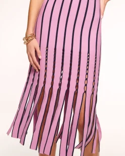 Ramy Brook Frida Fringe Knit Midi Dress Blackfringe Discount