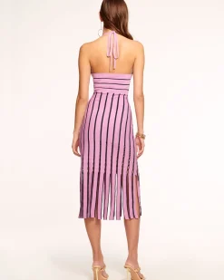 Ramy Brook Frida Fringe Knit Midi Dress Blackfringe Discount
